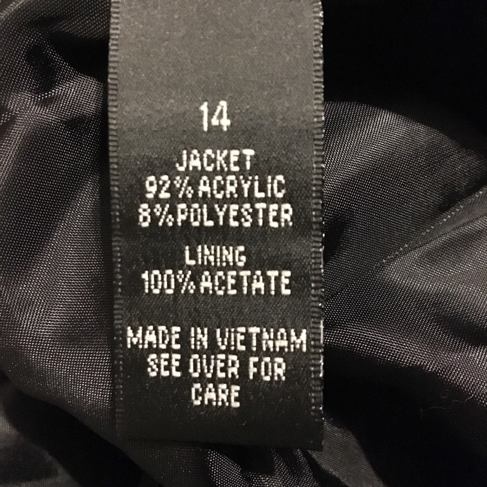 NWT AB Studio Black & White Knit Blazer Size 14 - Picture 5 of 6
